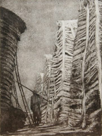 3_Couloir, 2017, Monotype, 26 x 17,5 cm