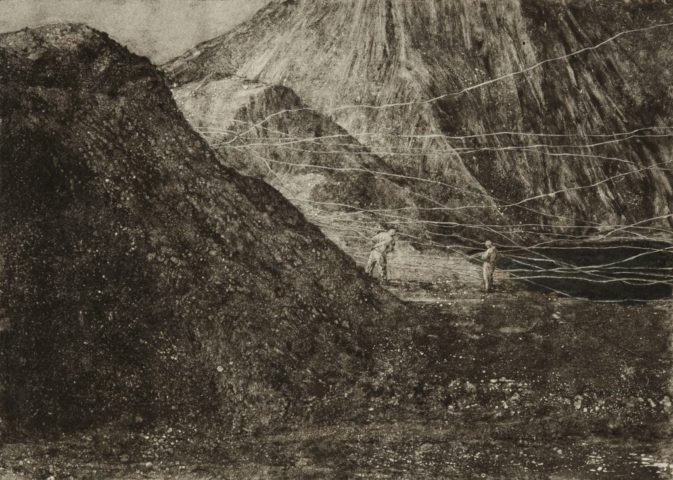 4_Sans titre, 2017, Monotype et technique mixte, 70 x 33 cm