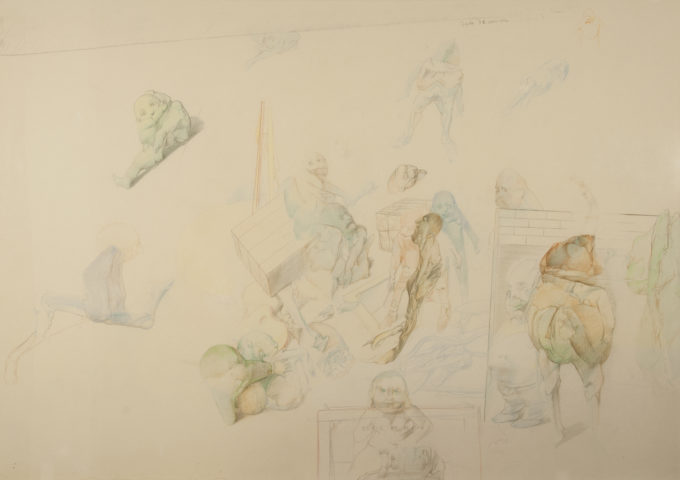 7_Ecole de dessin, 1972, crayon sur papier, 72 x 103 cm