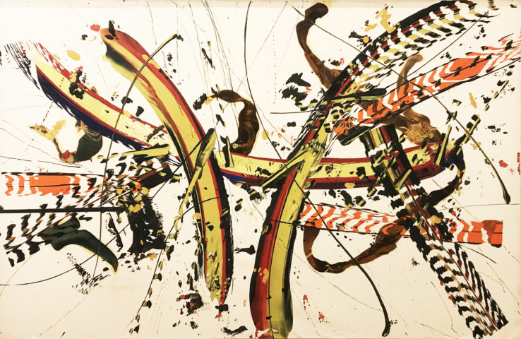 Bernard Réquichot, Sans titre, circa 1957, huile et collages sur toile, 95 x 146 cm