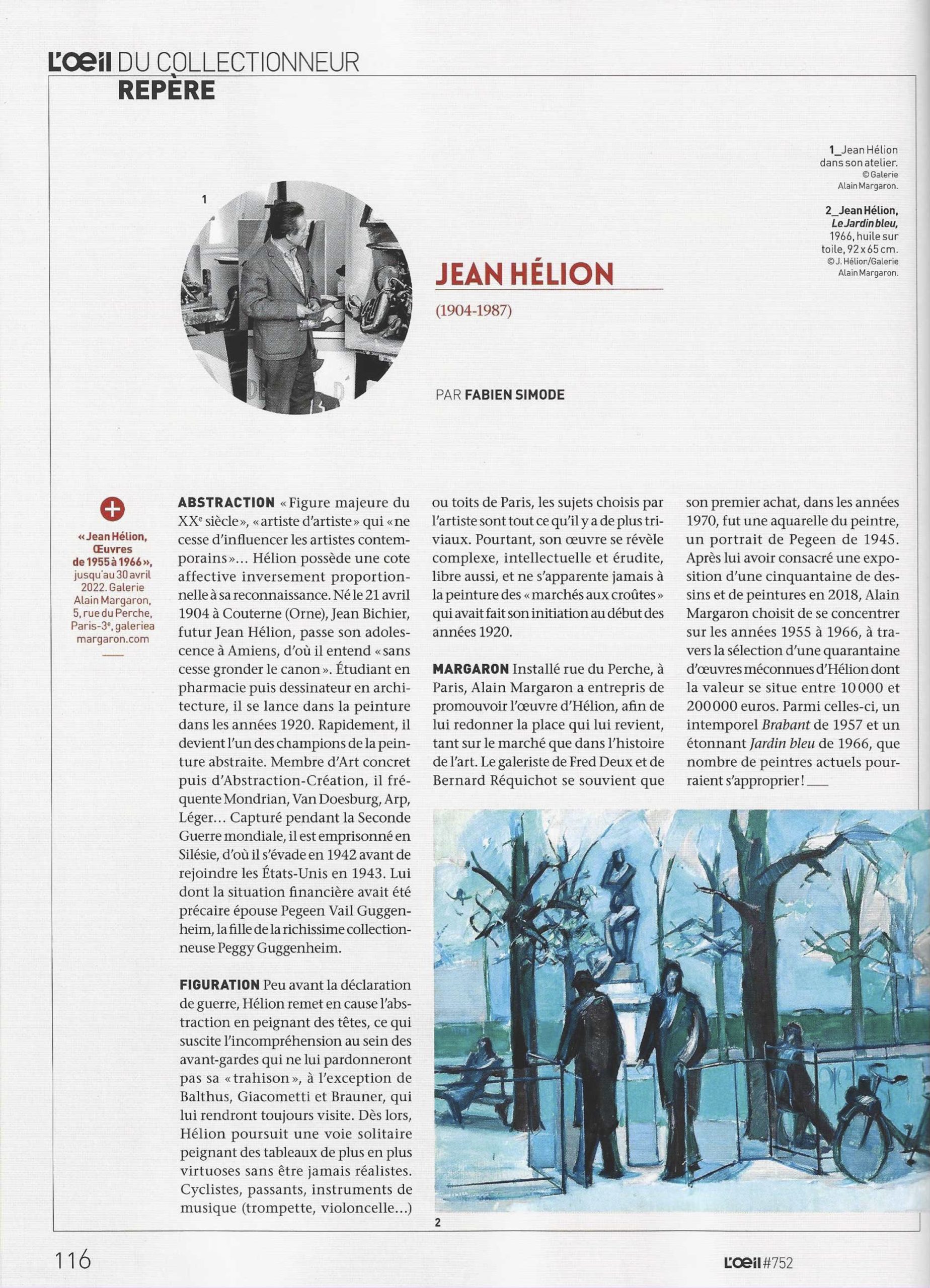 Jean Hélion dans L'Œil février 2022