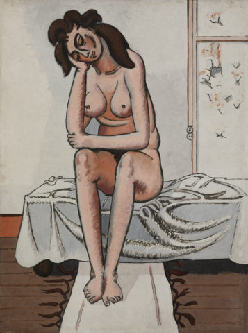 Jean Hélion, « Nu accoudé », Acrylique sur toile, 81,3 x 61 cm
