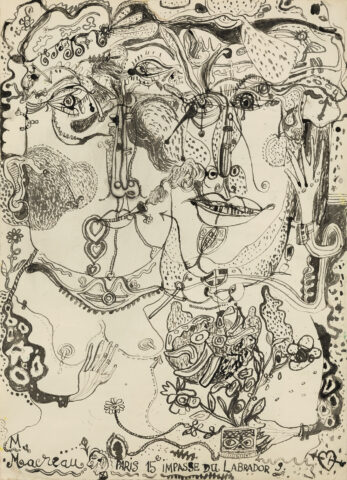 9_Michel Macréau, « Couple », 1964, encre de Chine sur papier, 51 x 37 cm