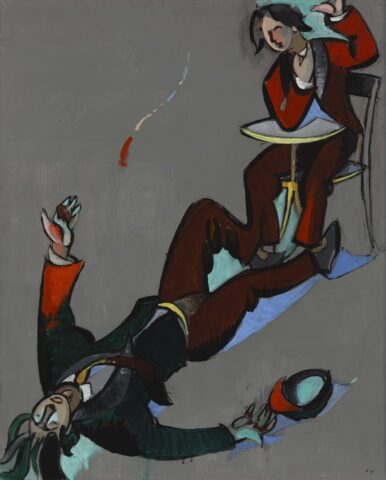 La Chute, 1975, acrylique sur toile, 100 x 81 cm